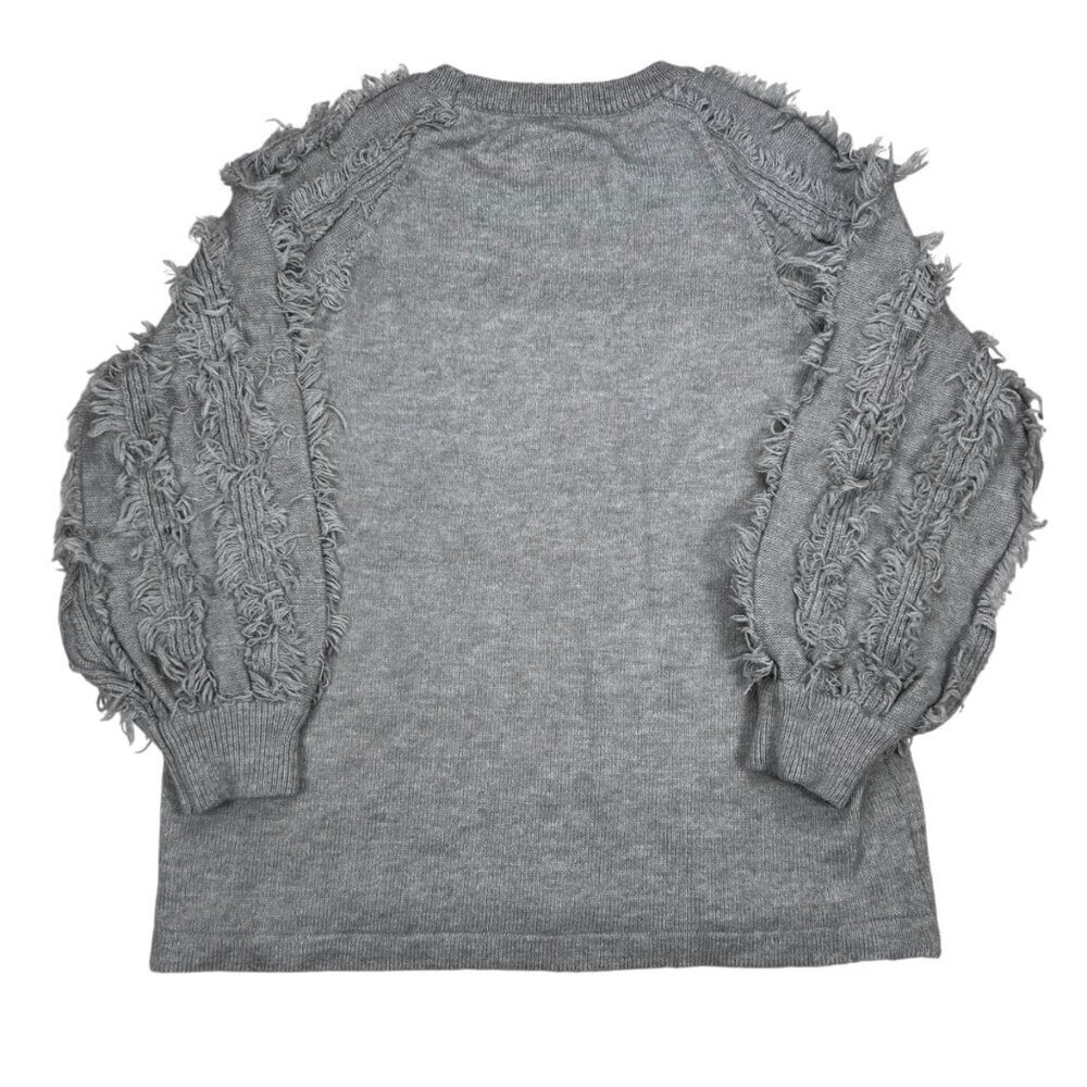 Cotton Bleu Large Women Sweater Gray Textured Unique Casual Party - Picture 2 of 6